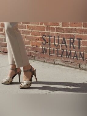 Authentic Stuart Weitzman designer leather platform heels sandals Sz 10